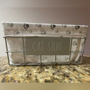 Rae Dunn Cat Stuff Lined Wire Basket